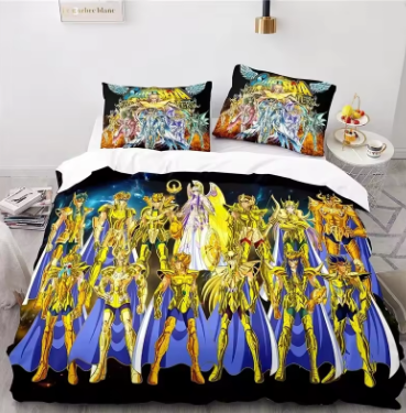 Anime Saint Seiya Bedding Set Duvet Cover Bedroom Comforter Covers Single Twin King ​Size Quilt Cover Home Textile 2/3PCS