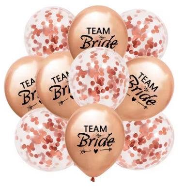 10Pcs Rose Gold Team Bride Latex Confetti Balloons Hen Bachelorette Party Decoration Bride To Be Bridal Shower Supplies Wedding