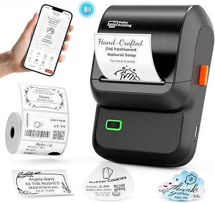 Label Maker Machine with Tape, M100 Bluetooth Label Printer, Versatile App with 1000 Icons and 300 Templates, 2 Inch Address Label Maker for Small Business, Office, Home, School, Black