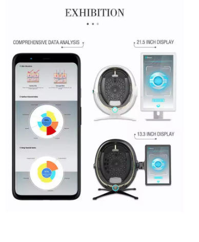 3D Skin Care Facial Analyzer Monitor Machine Magic Mirror Portable Testing English Detector Face Camera Test Analysis Newest