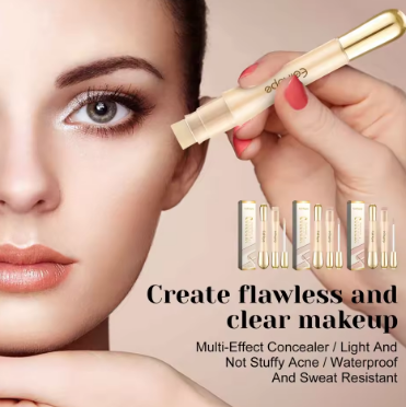 3pcs/set Double Head Concealer Cover Acne Spot HighlighterDual Shadow Long Lasting Matte Cosmetic Invisible Pore Brightening